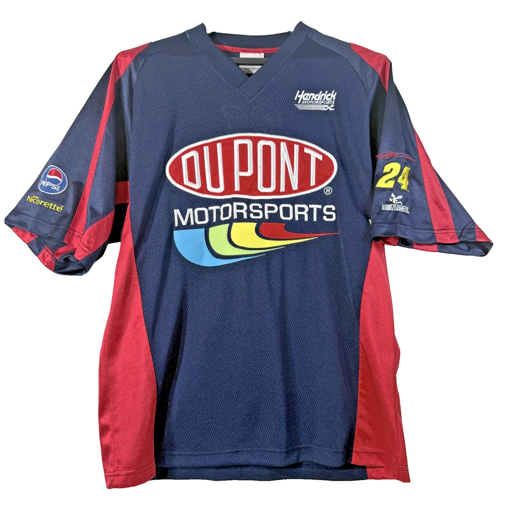 Jeff Gordon #24 Nascar Racing DuPont Chase Authentics Jersey Shirt Mens L Y2K